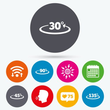 Açısal derece simgeleri.  