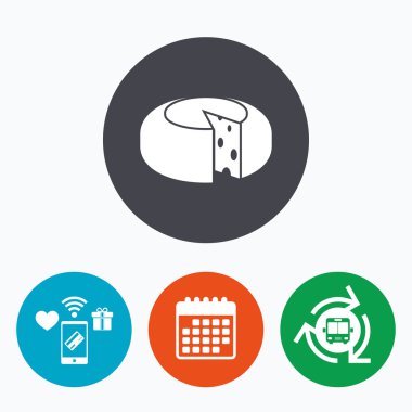 peynir tekerlek işareti simgesi. dilimlenmiş peynir.