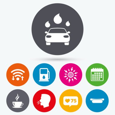 benzin veya gaz istasyonu simgeler Hizmetleri.  