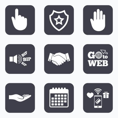 El simgeler. El sıkışma ve buraya tıklayın  