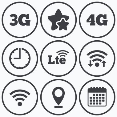 mobil telekomünikasyon simgeler.  