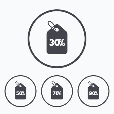 Satılık fiyat etiketi simgeler. 