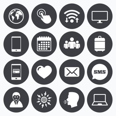 Web, mobil cihazlar simgeler.  