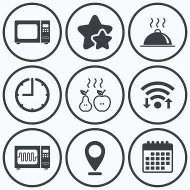 mikrodalga fırın simgesi. Garson pişirme.