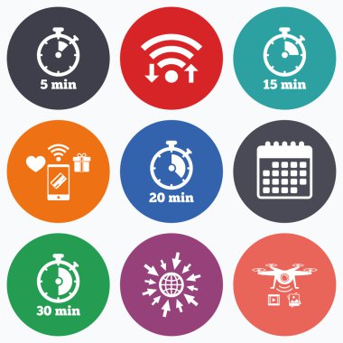 Zamanlayıcı simgeler. Beş dakika kronometre 