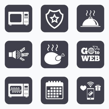 mikrodalga fırın simgesi. Garson pişirme.