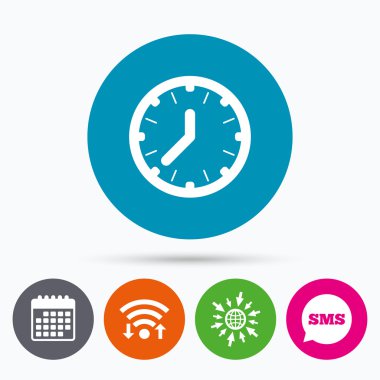 Saat saat işareti simgesi. Makineyle ilgili seyretmek sembolü.