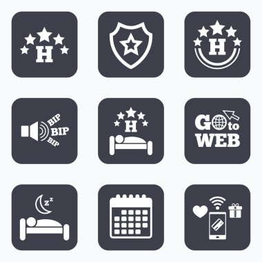 Beş yıldızlı otel simgeler.  