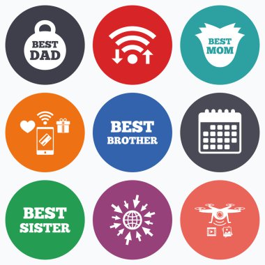 En iyi anne ve baba, kardeş, kardeş simgeler.