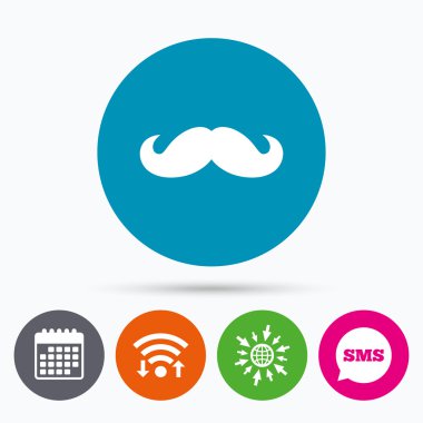 Hipster bıyık işareti simgesi. 