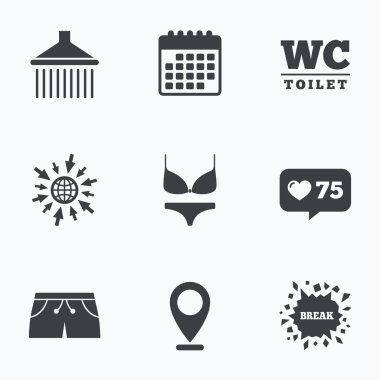 Yüzme Havuzu simgeler.  