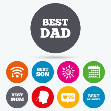 En iyi anne ve baba, oğlu, kızı simgeler.