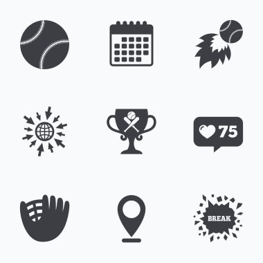 Beyzbol simgeler. Eldiven ile Top  