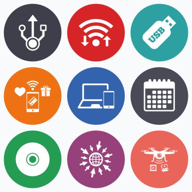 USB flash sürücü simgeleri.  