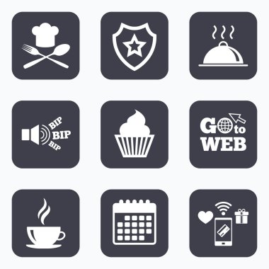 Gıda simgeler. kek cupcake sembolü.  