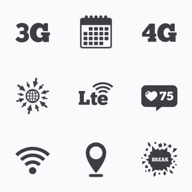 mobil telekomünikasyon simgeler. 