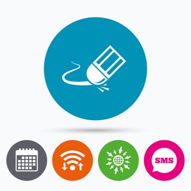 Silgi simgesi. kalem satır sembolü silmek