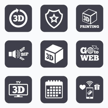 3D teknoloji simgeleri.  