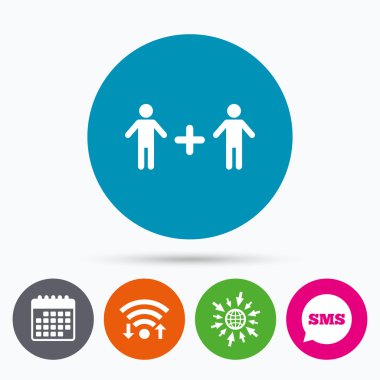 Çift işareti simgesi. erkek ve erkek. eşcinseller.