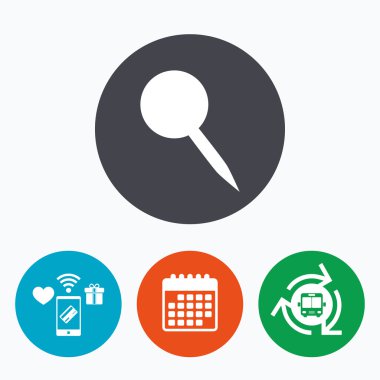 raptiye işareti simgesi. PIN düğmesi.