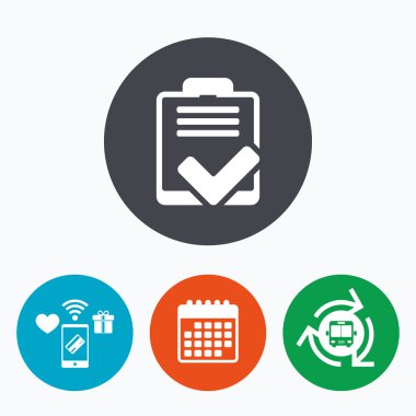 Denetim listesi işareti simgesi. Kontrol listesi sembolü.