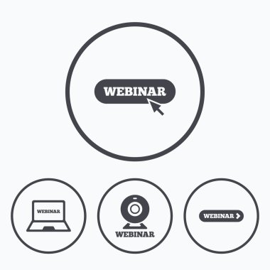 Webinar simgeler. Örümcek ağı fotoğraf makinesi  