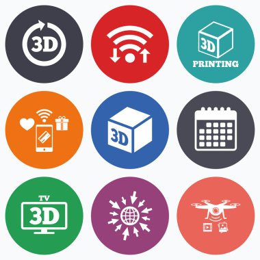 3D teknoloji simgeleri.  