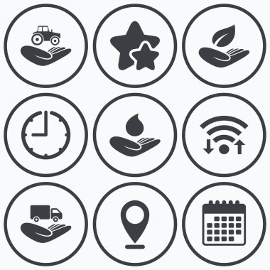 yardım simgeleri eller.  