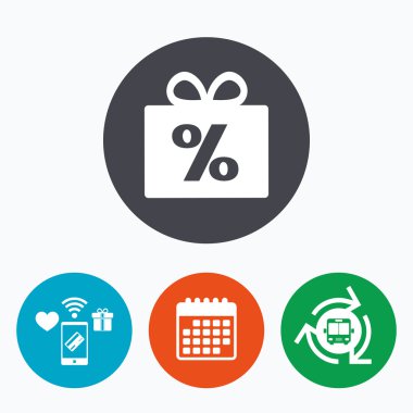 Hediye kutusu işareti simgesi indirim. 