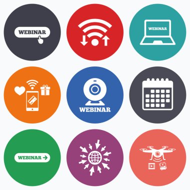 Webinar simgeler. Örümcek ağı fotoğraf makinesi 