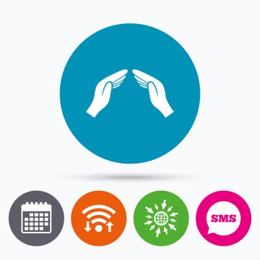 Eller kapak işareti korumak 