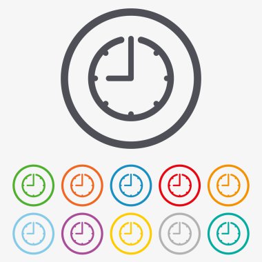 Saat saat işareti simgesi. İzlemek veya zamanlayıcı simgesi.