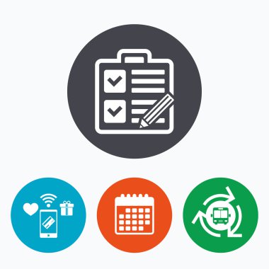 Denetim listesi işareti simgesi. Kontrol listesi sembolü.