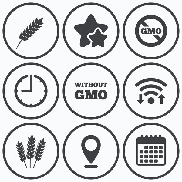 Agricultural icons. GMO free symbols. — Stock Vector