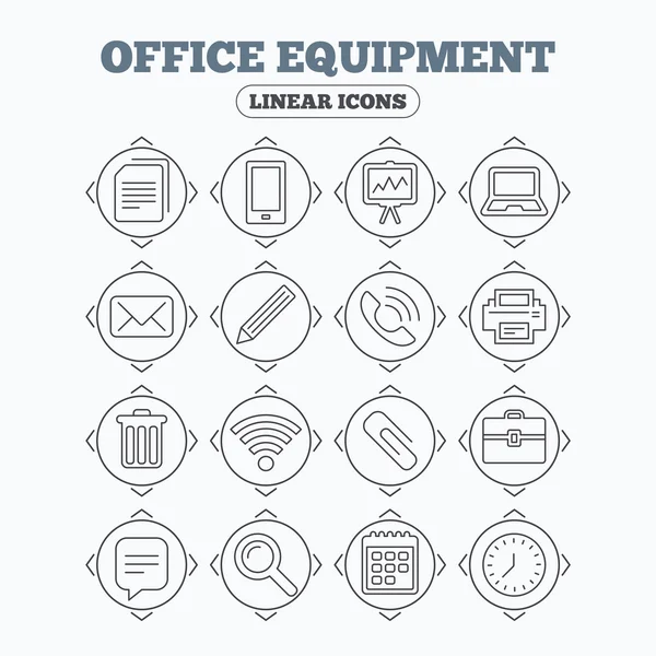 Office equipment icons. Computer and printer. — Stock Vector