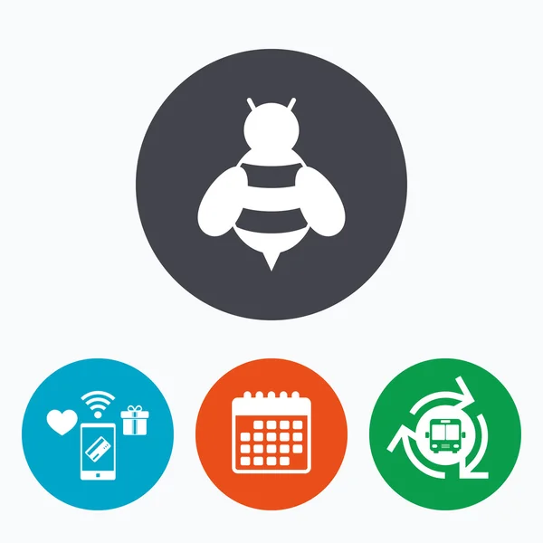 Pszczoła znak ikona. Symbolem pszczół lub API. — Wektor stockowy