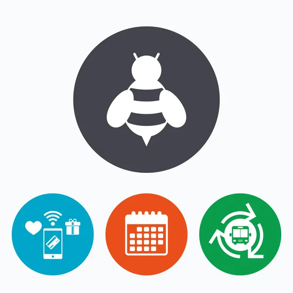 蜂印アイコン。ミツバチや api のシンボル. — ストックベクタ
