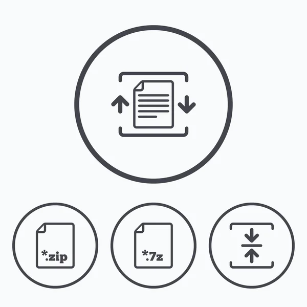 Archivo, documento comprimido comprimido con cremallera . — Vector de stock