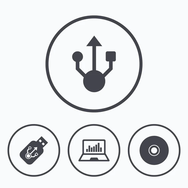 USB-flashstation pictogrammen. — Stockvector