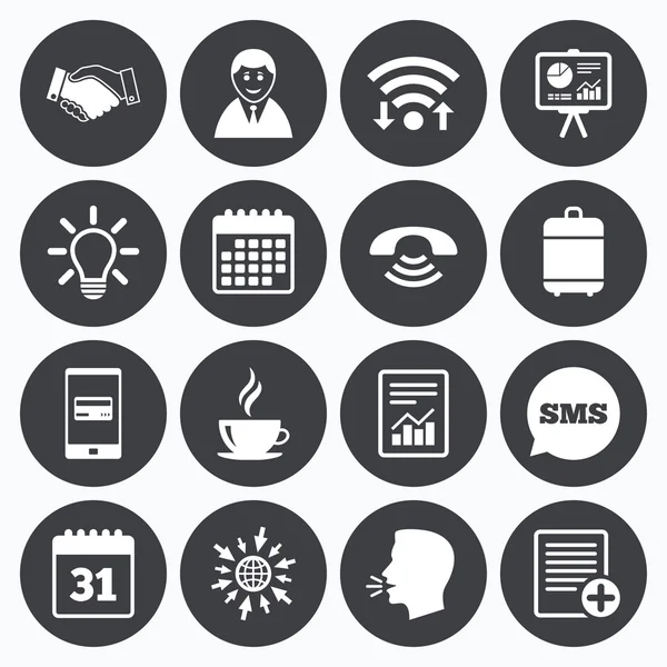 Office, belgeler ve iş simgeleri.