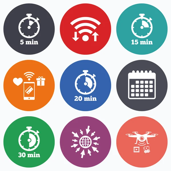 Zamanlayıcı simgeler. Beş dakika kronometre 