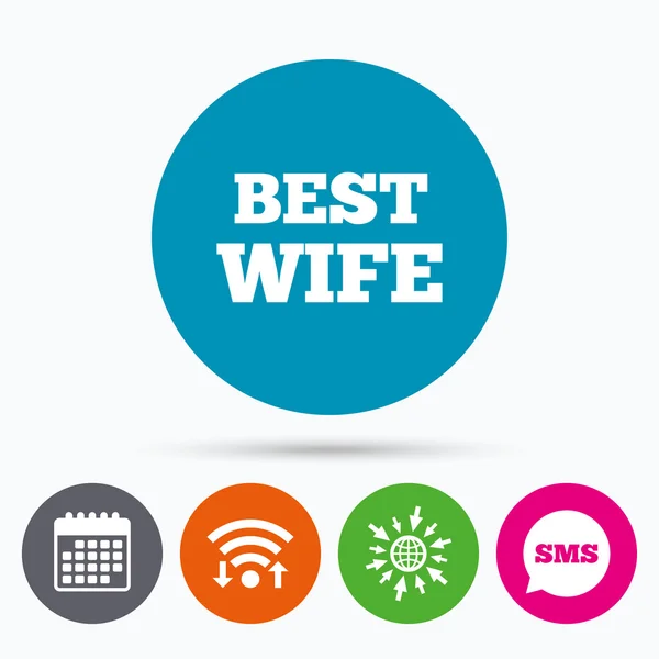 Best wife sign icon. Award symbol. — Stock Vector