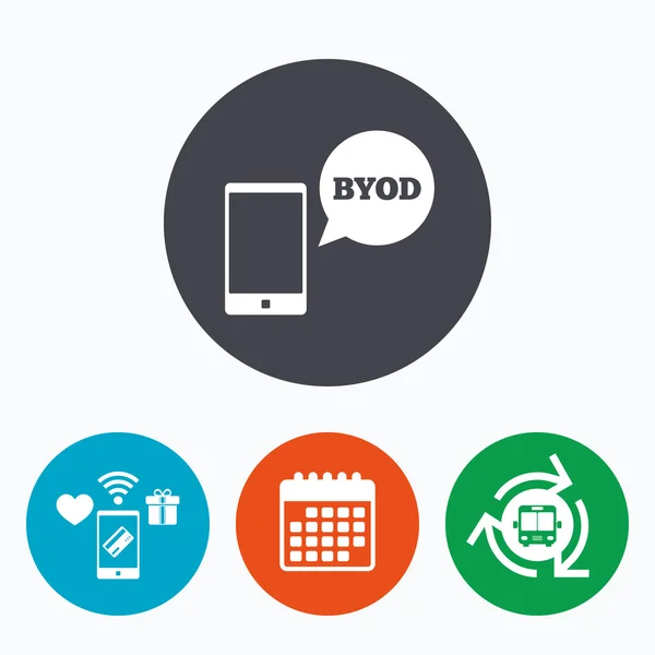 BYOD segno icona. Porta il tuo simbolo del dispositivo . — Vettoriale Stock