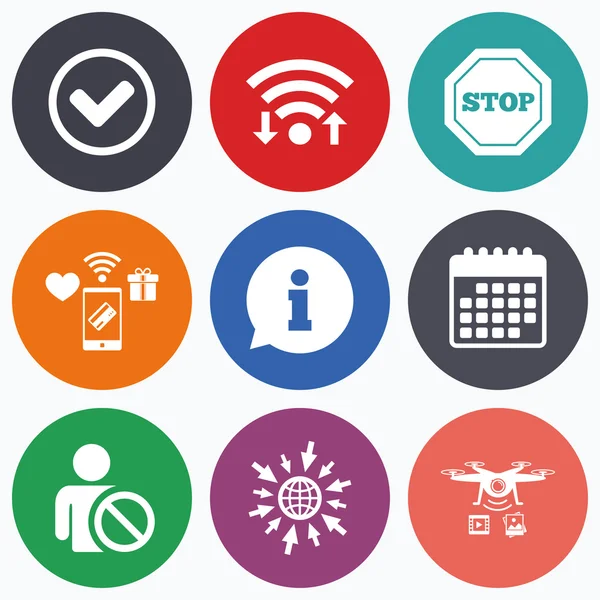 bilgi simgeleri. Dur yasağı sembolü.