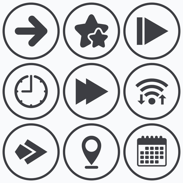 Arrow icons. Next navigation signs  