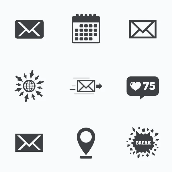 Iconos de sobre de correo. Mensaje símbolos . — Vector de stock