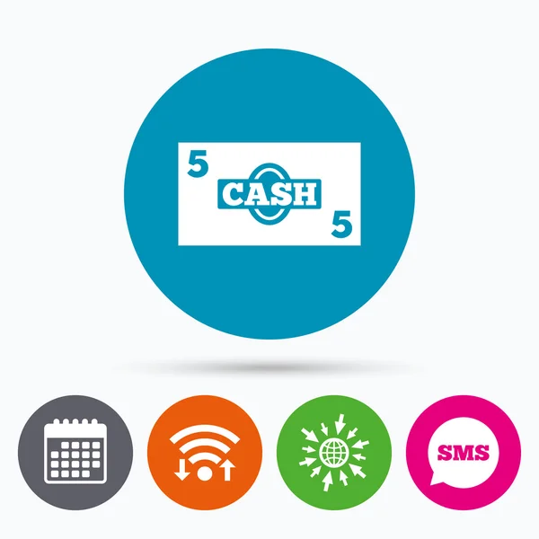 Cash tecken ikon. pengar-symbol. mynt. — Stock vektor