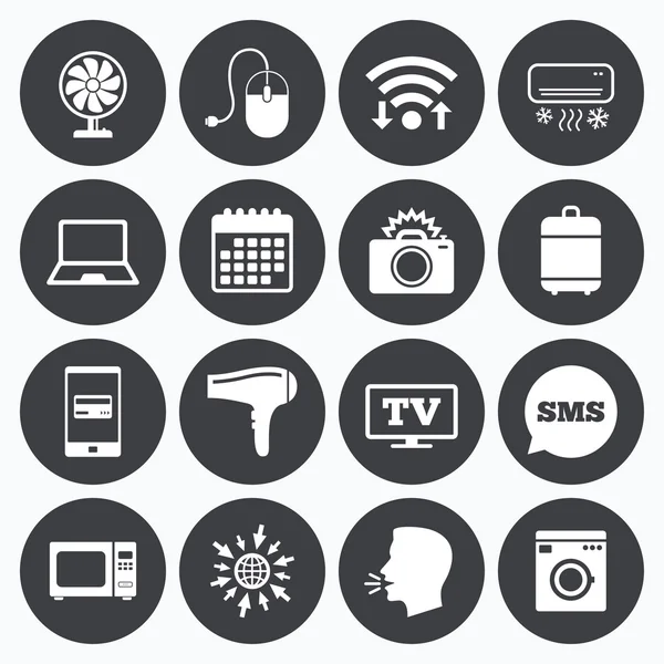 Electrodomésticos, iconos de dispositivos . — Vector de stock