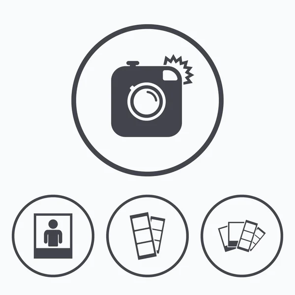 Iconos de cámara fotográfica — Vector de stock