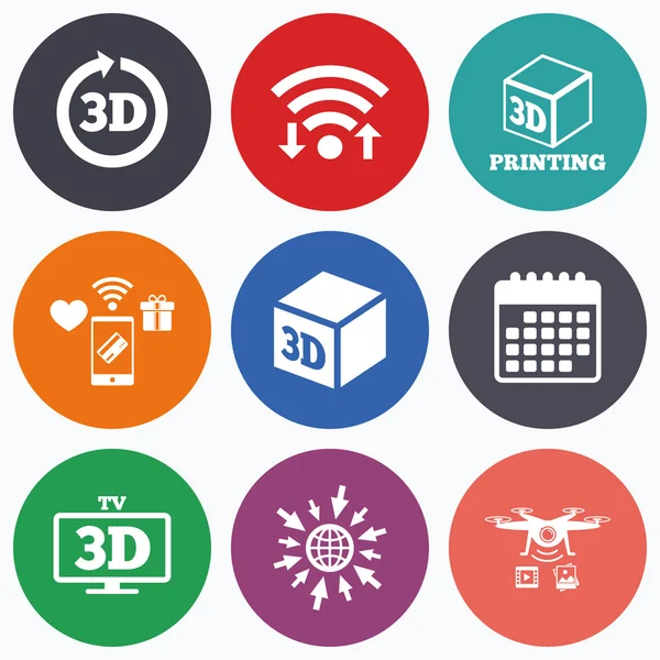 3D teknoloji simgeleri.  
